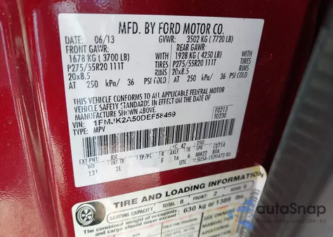 2013 Ford Expedition El Limited from USA, damaged, VIN 1FMJK2A50DEF58469